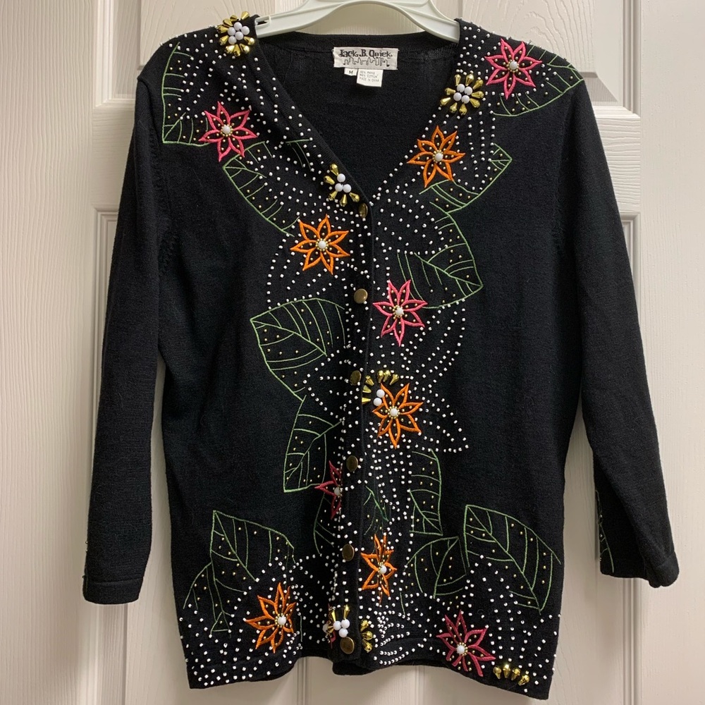 🌸 Jack B. Quick Beaded Flower Button Down